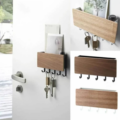 Organizador de parede decorativo de madeira inovador, caixa organizadora para diversos objetos