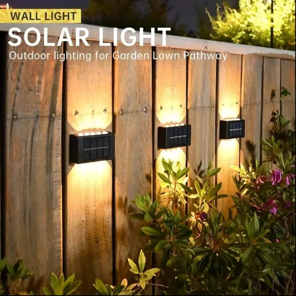 Luminária de parede solar com 4/6/8/10 LEDs para jardim