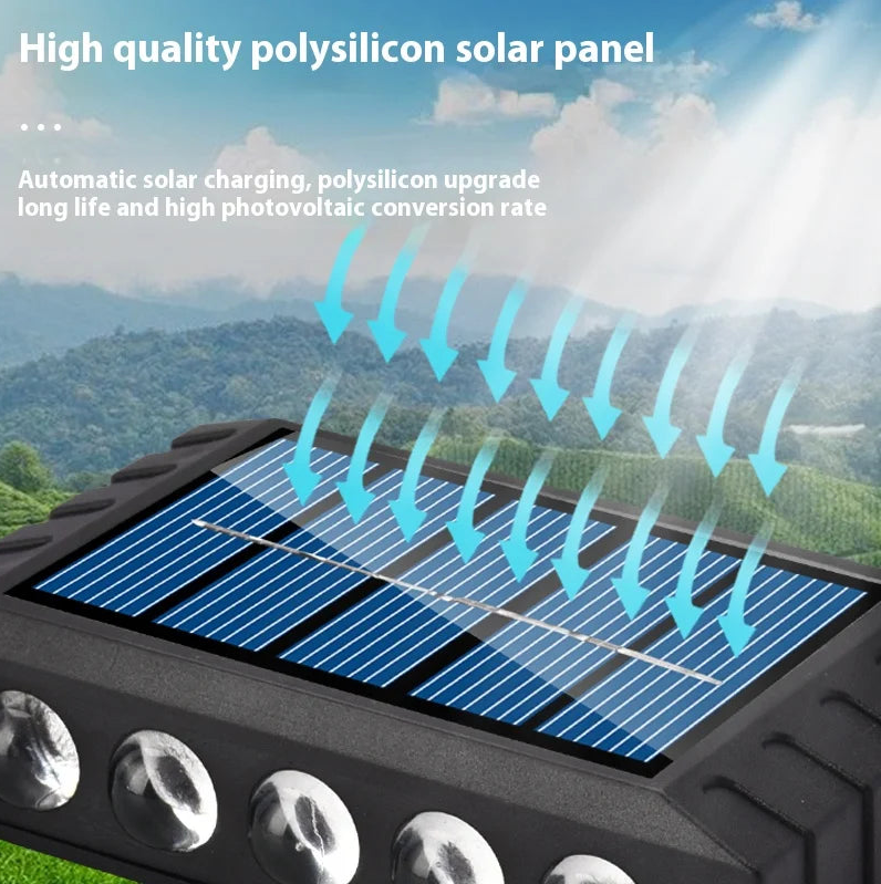 Luminária de parede solar com 4/6/8/10 LEDs para jardim