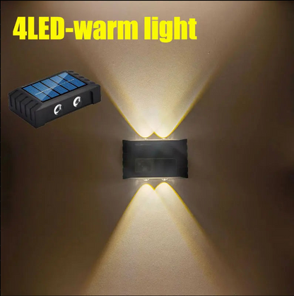 Luminária de parede solar com 4/6/8/10 LEDs para jardim