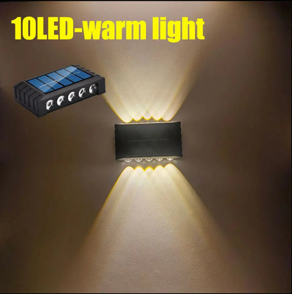 Luminária de parede solar com 4/6/8/10 LEDs para jardim