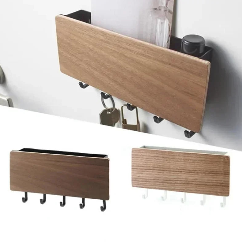 Organizador de parede decorativo de madeira inovador, caixa organizadora para diversos objetos