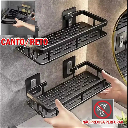 KIT 2 Suporte Prateleira De Canto Para Banheiro / Cozinha